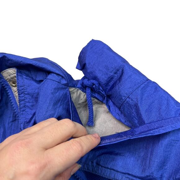 Champion VTG 90s Lightweight Zip Up Windbreaker Track Jacket Blue Gray Large - Picture 5 of 8